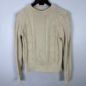 L.L. Bean Cream Cable Knit Sweater